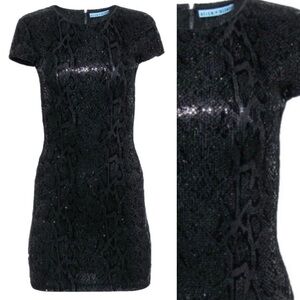 Alice + Olivia Sparkling Black Mini Sequin Dress